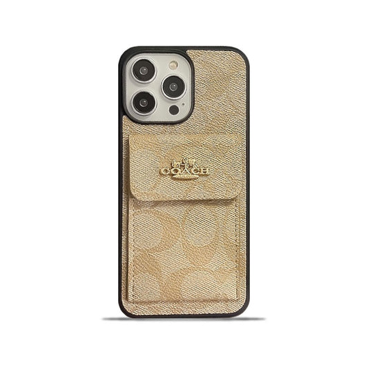 Coach iPhone Case With Card Holder Wallet Coffee  -SZK240425