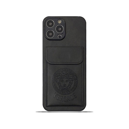 Versace iPhone Case With Card Holder Black-ZPK241502