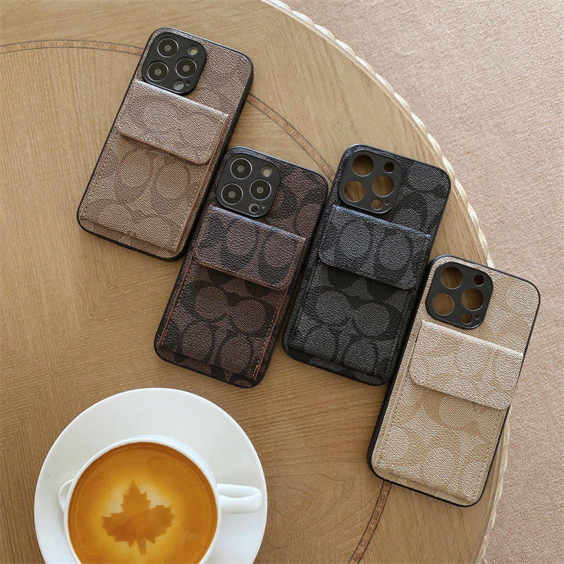 Coach iPhone Case With  Wallet Coffee-HP240513