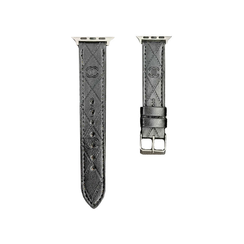 Leather CC Apple Watch Band Black-MLG24422