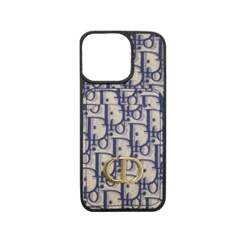 CD iPhone Case With Card Holder Blue -LB240513