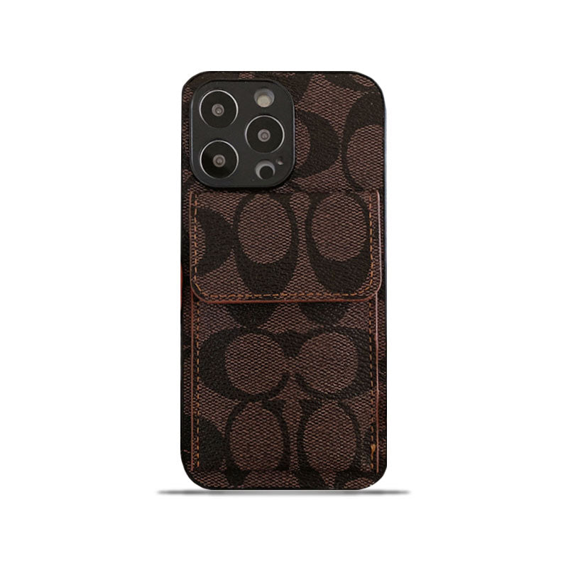 Coach iPhone Case With  Wallet Dark Brown-HP240513