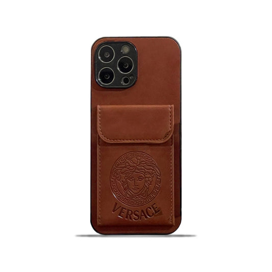 Versace iPhone Case With Card Holder Brown-ZPK241502