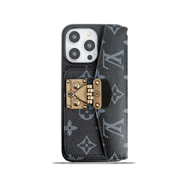 Monogram iPhone Case With Purse And Crossbody Strap Black -XKK240329