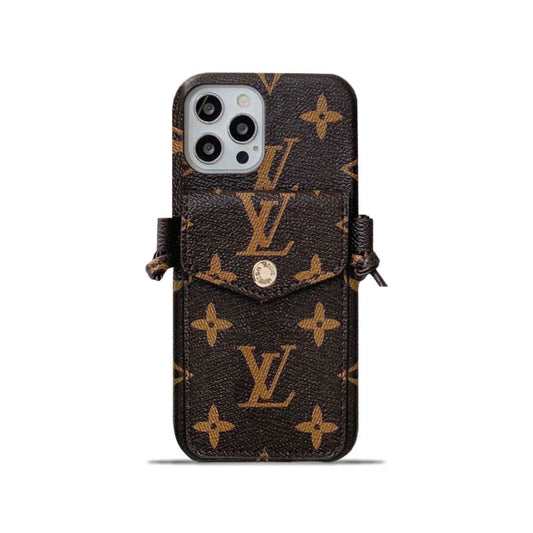 Monogram iPhone Case With Purse And Crossbody Strap Brown -XQB240329