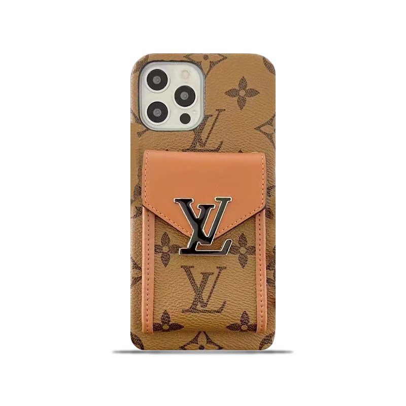 Monogram iPhone Case With Card Holder Yellow Printing -XK241701