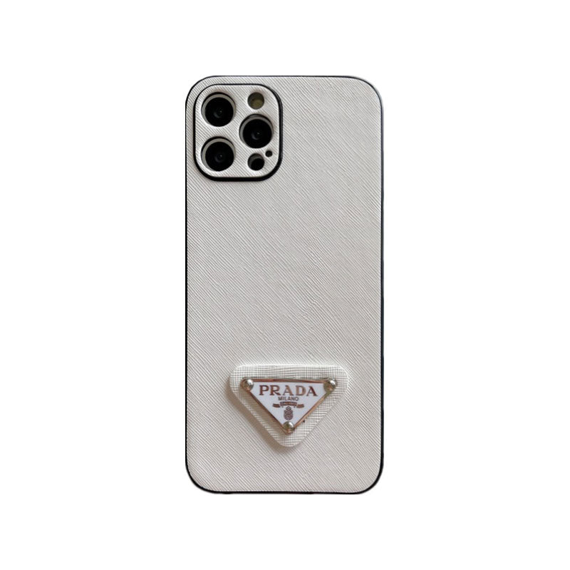 Prada iPhone Case Leather White-QB240513