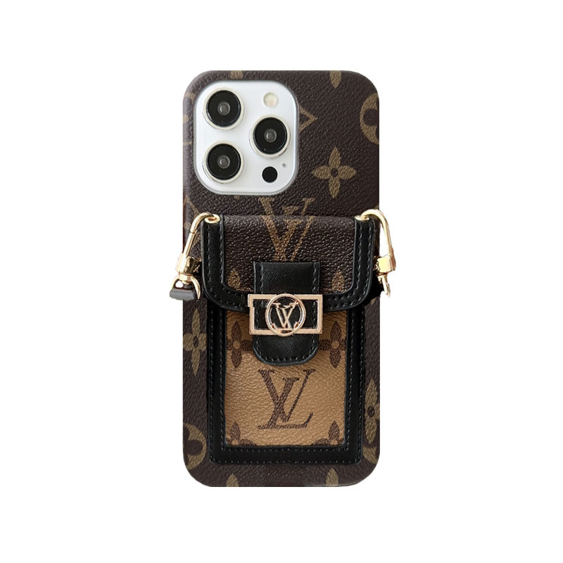 Monogram Dauphine iPhone Case With Card Holder And Strap Black -LQK240329