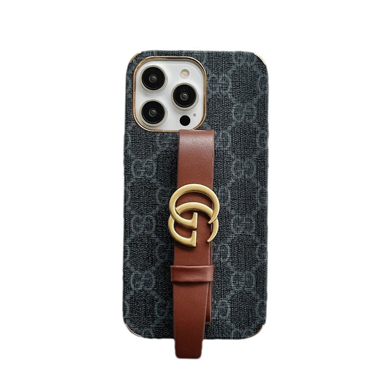 GG iPhone Case With Holder Brown -SW240330