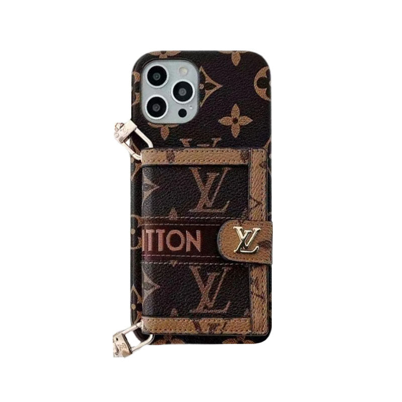 Monogram iPhone Case With Wallet And Strap Black -DL240329