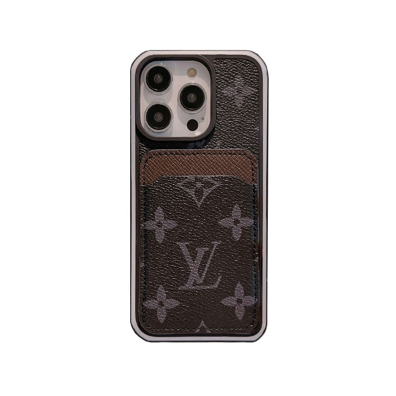 Monogram iPhone Case With Card Holder Pink Printing -ZP241107