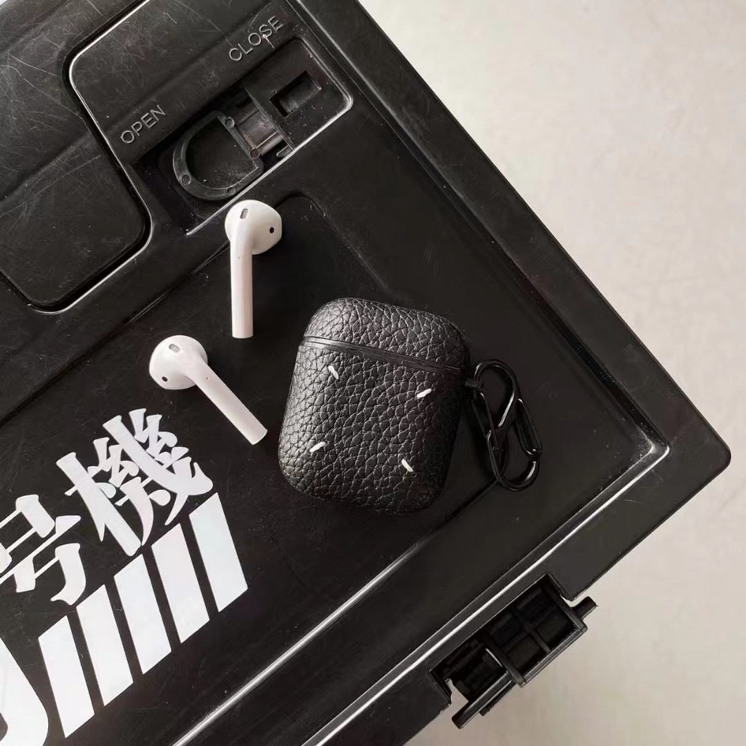 Leather Case For Airpods Black