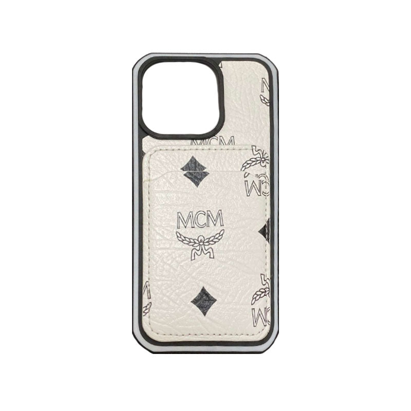 MCM iPhone Case With Card Holder  Yellow-MCK240603