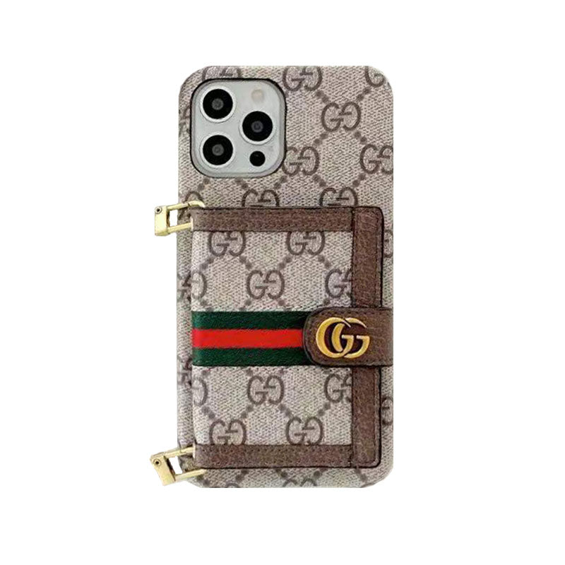 GG iPhone Case With Wallet And Crossbody Strap White -XK240330