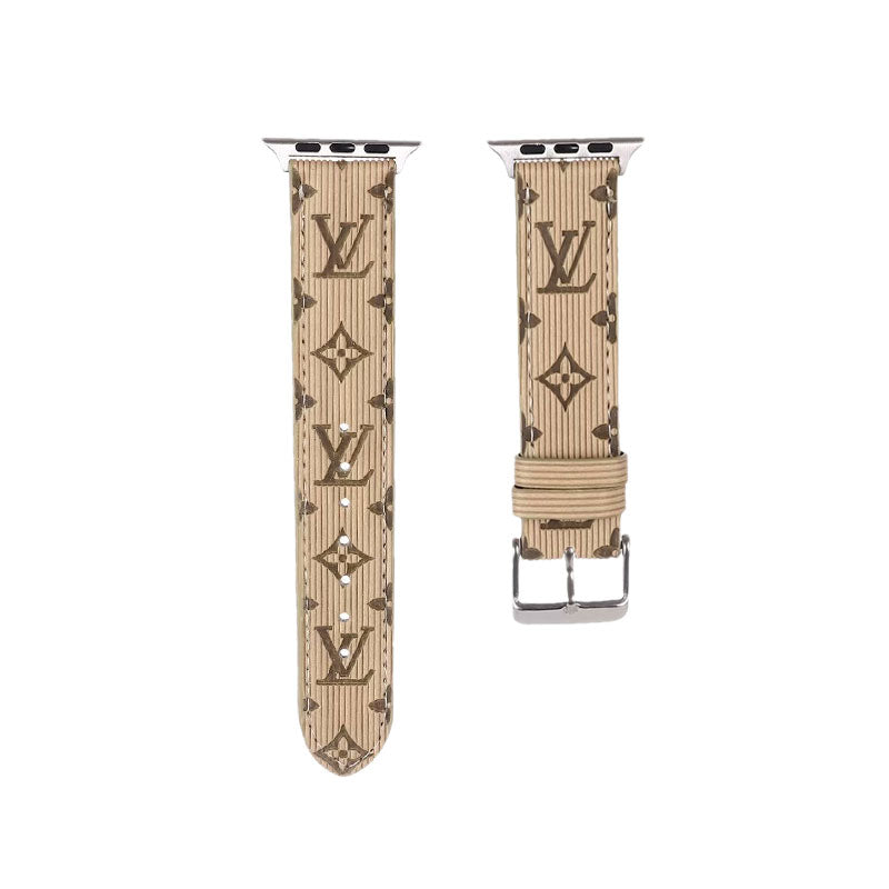 Luxury Monogram Apple Watch Band Leather Atrovirens-SW24422