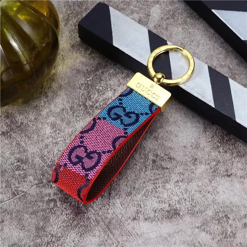 Leather Monogram Keychain