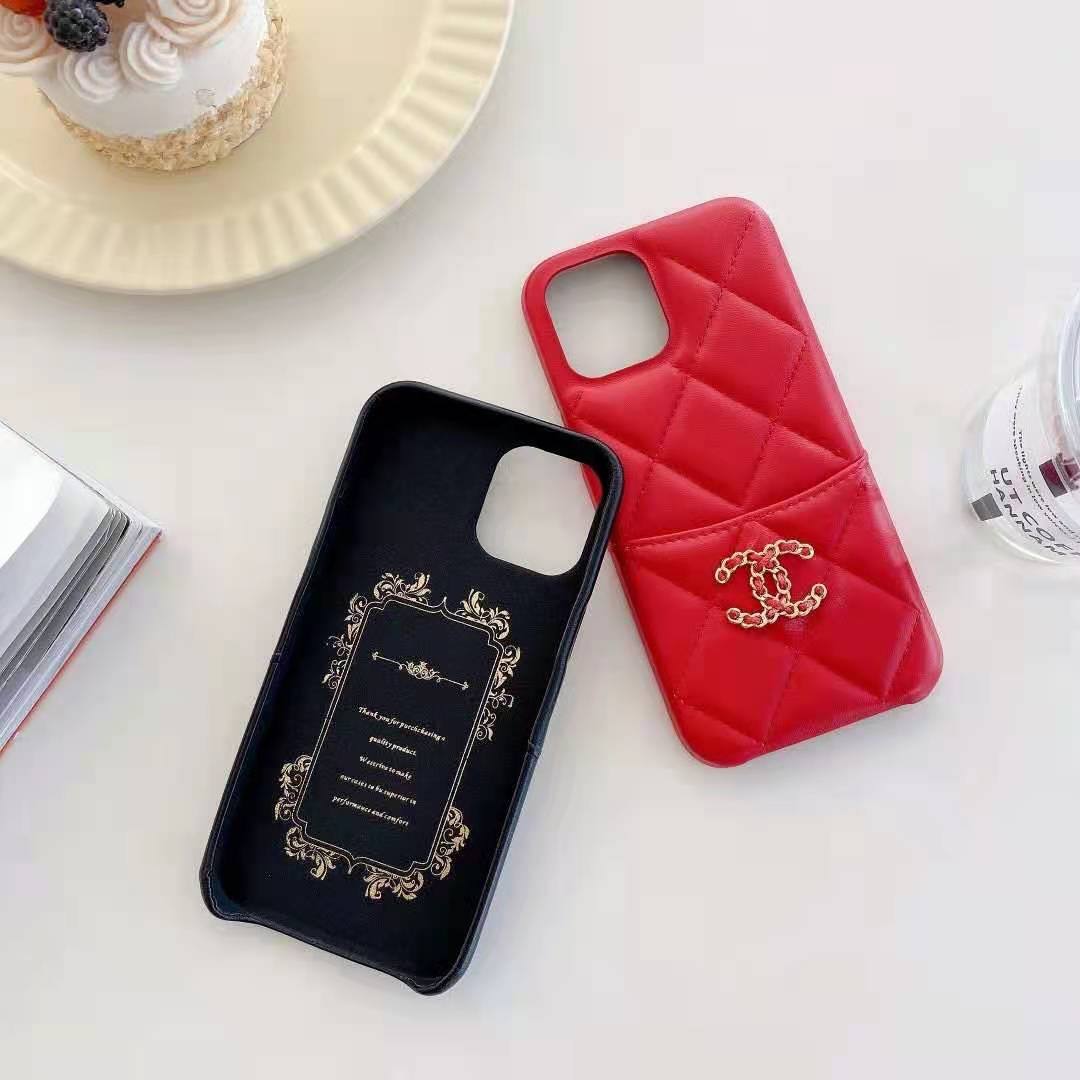 CC iPhone Case With Crad Holder Red-SLK240506