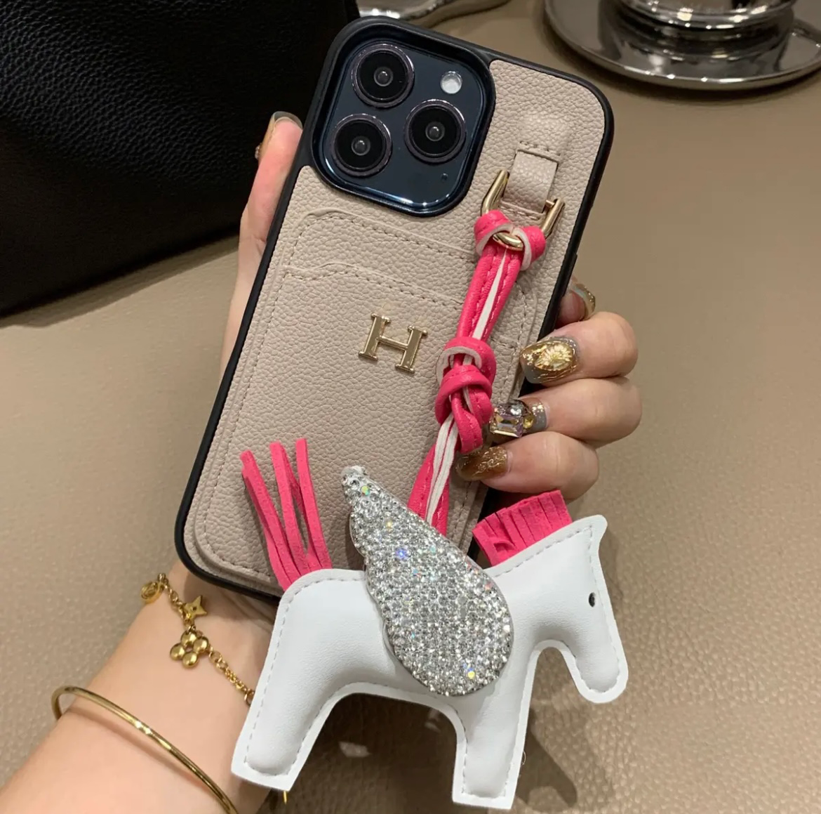 Leather pony iPhone case