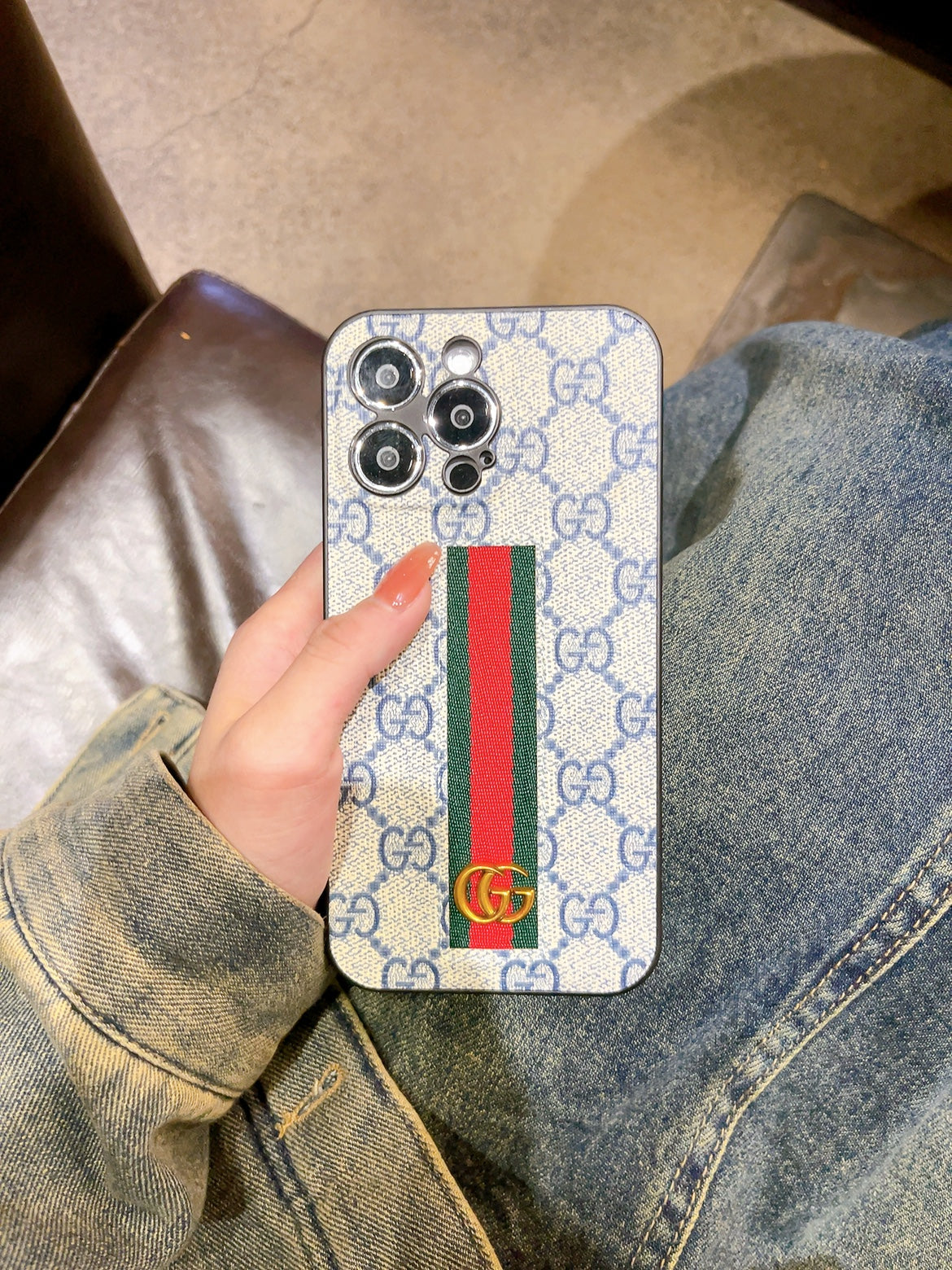 Classic GG iPhone Case Blue -JD240424