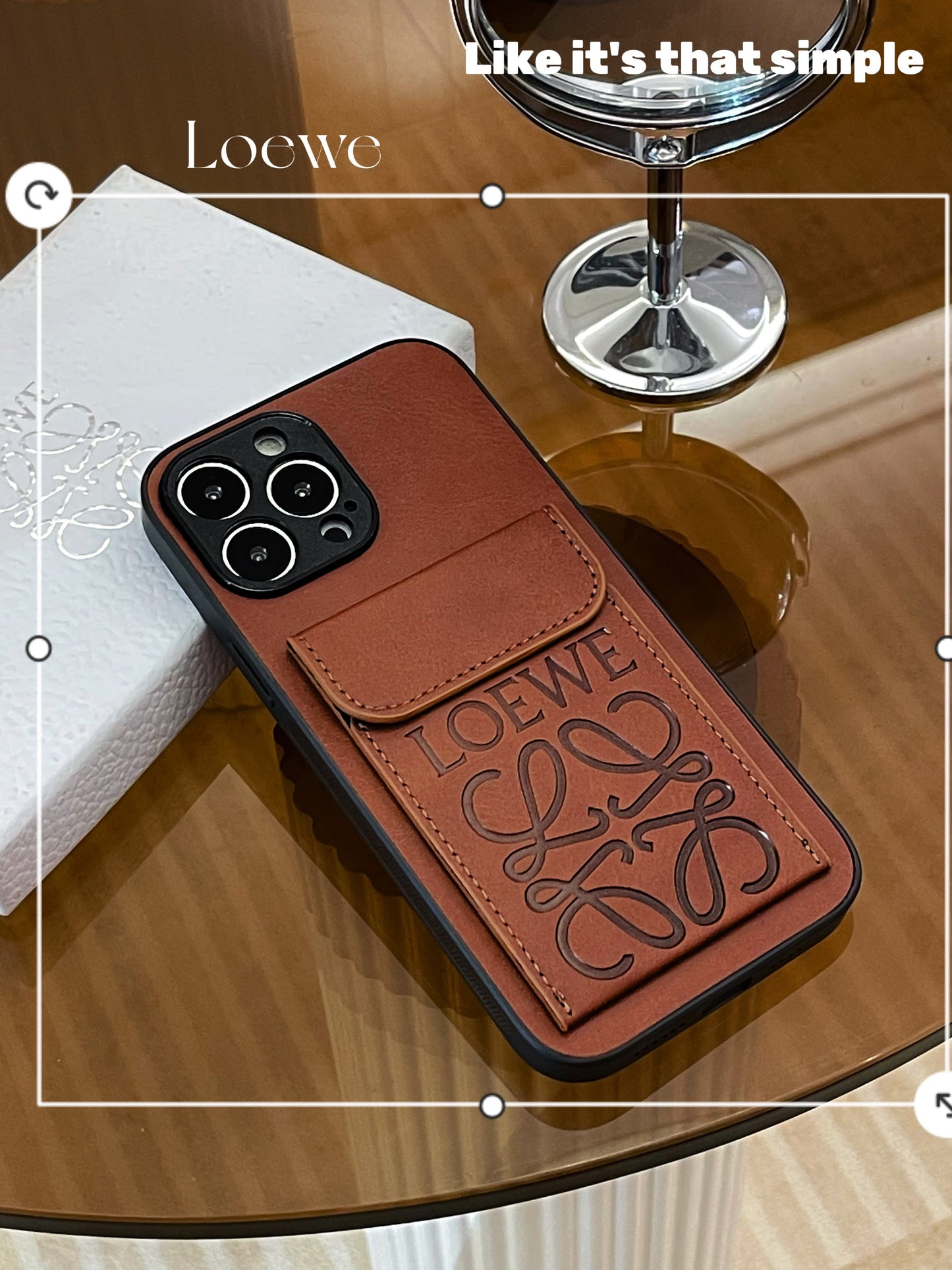 LOEWE iPhone Case With Card Holder Brown-LZP241448