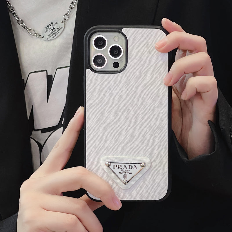 Prada iPhone Case Leather White-JS241642