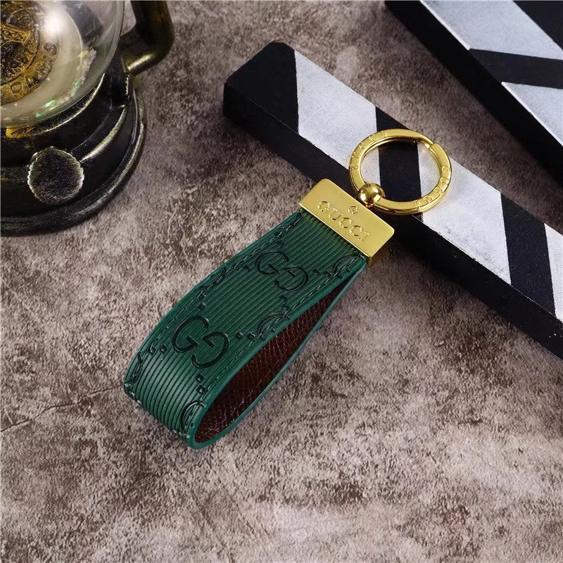 Leather Monogram Keychain