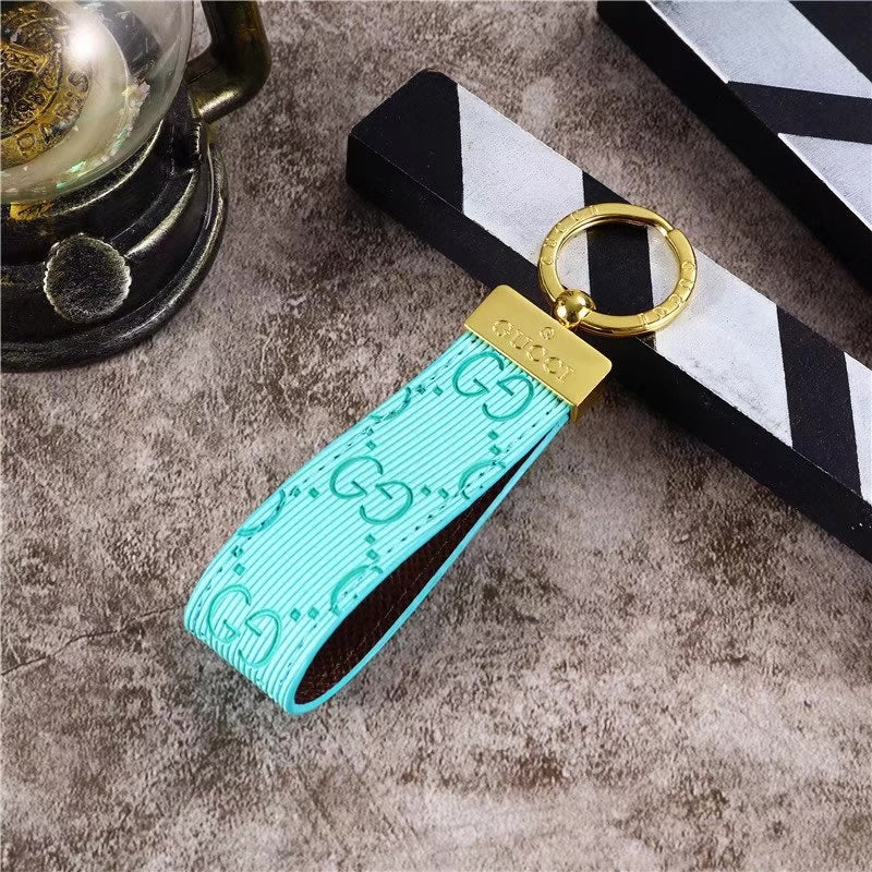 Leather Monogram Keychain