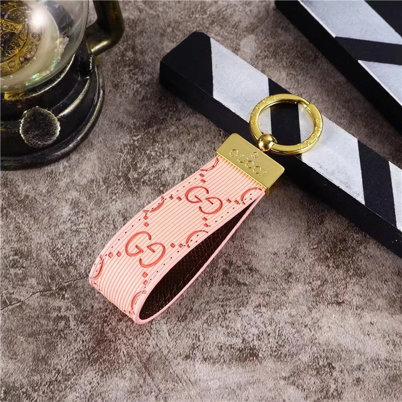 Leather Monogram Keychain