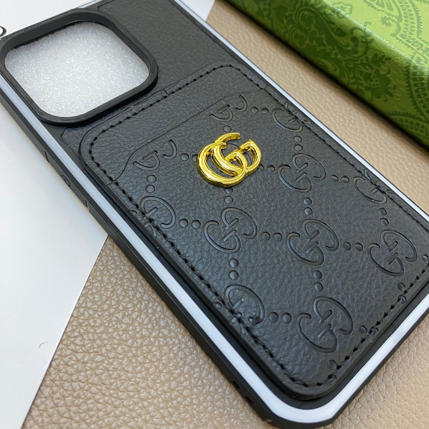 GG iPhone Case With Card Holder  Blcak -KBK240424