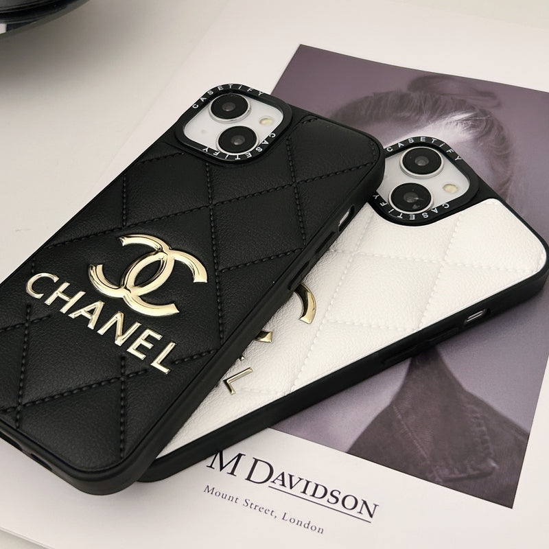 Leather CC iPhone Case Black-JB240320