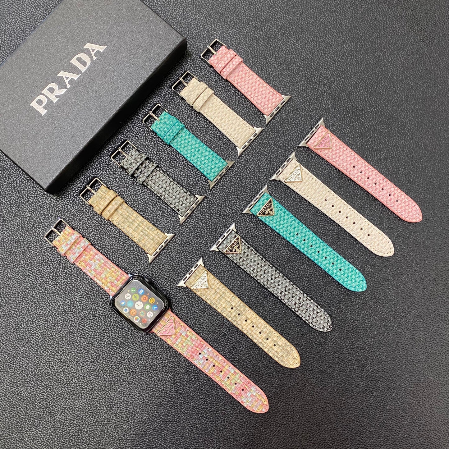 Knit Prada Apple Watch Band Pink-BZK240509