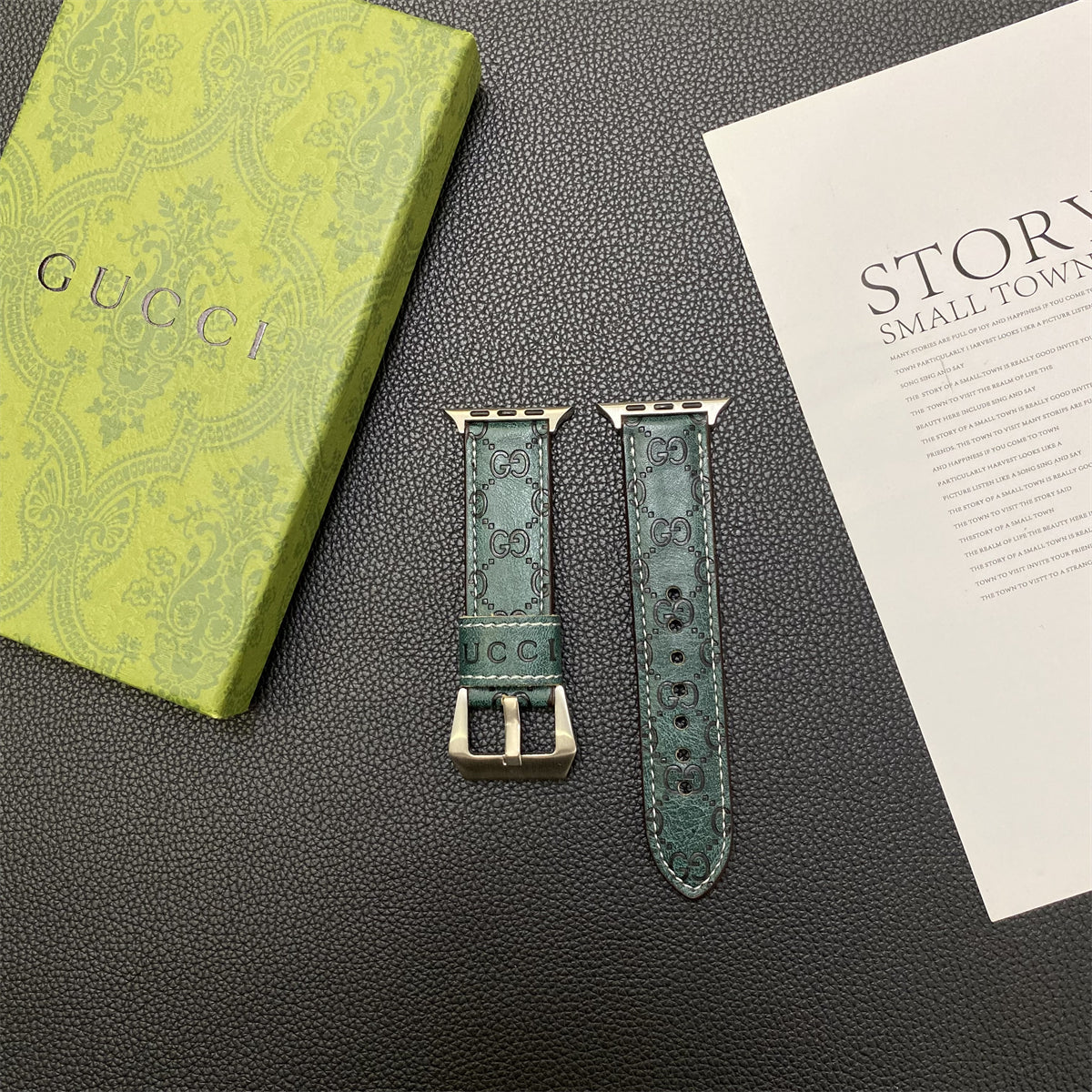 GG Apple Watch Band Leather Green-SW24422