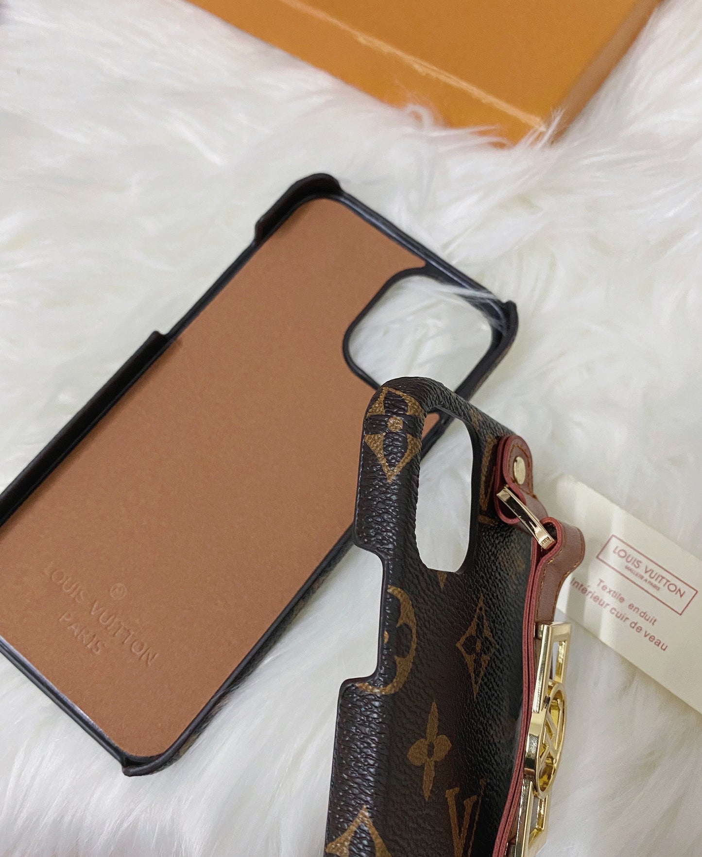 Leather Monogram iPhone Case With Holder-DK231215