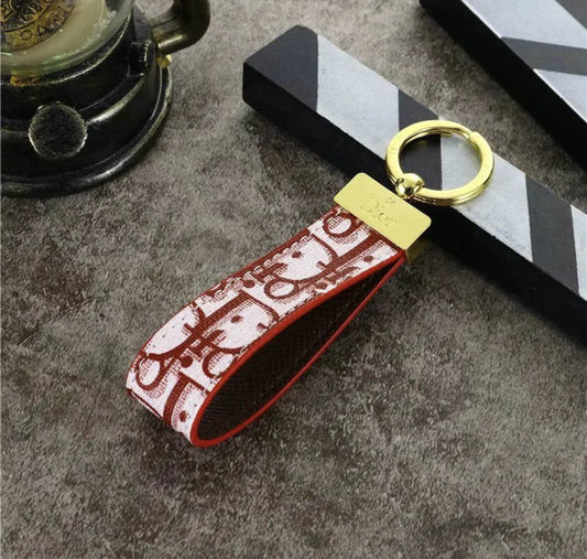 Leather Monogram Keychain