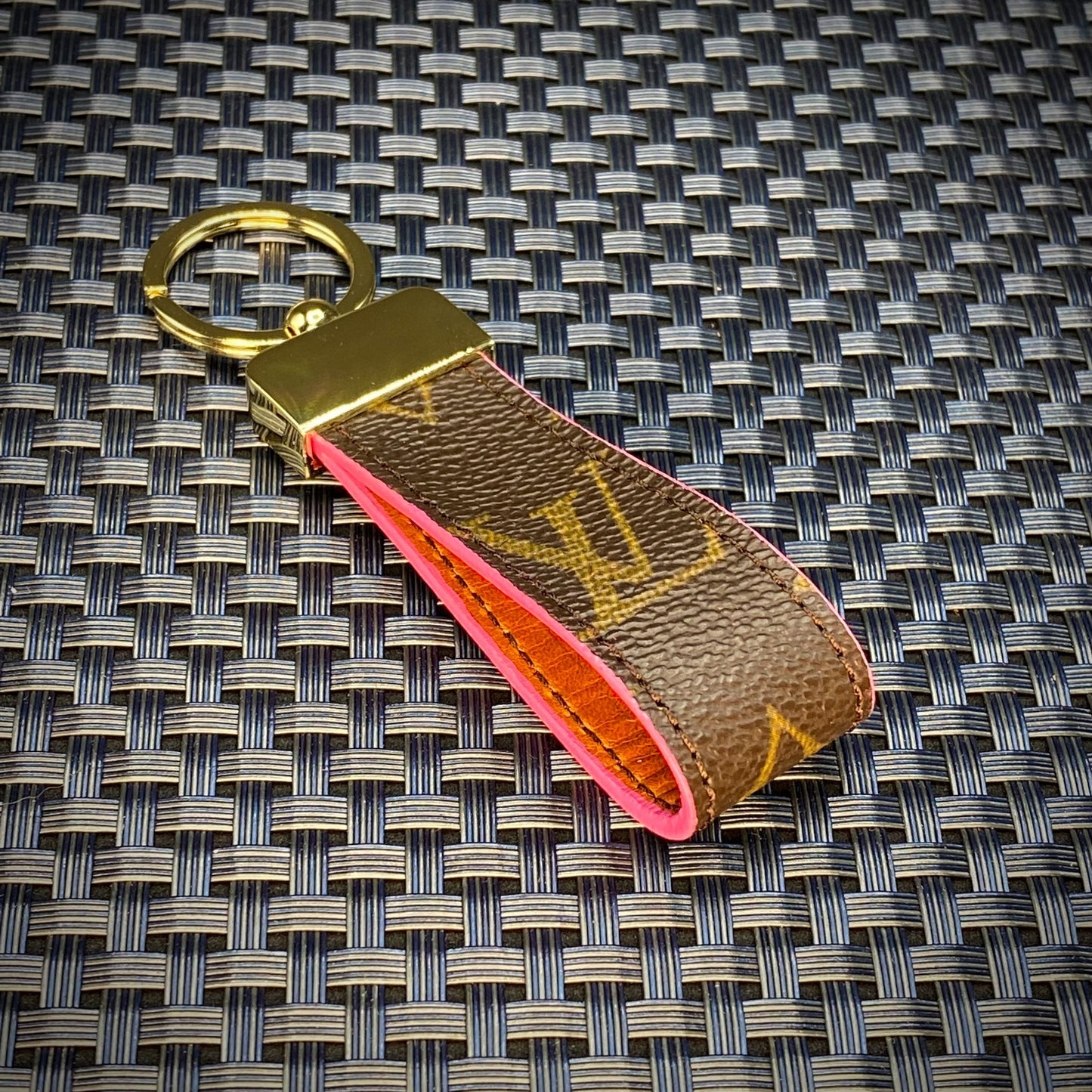 Leather Monogram Keychain