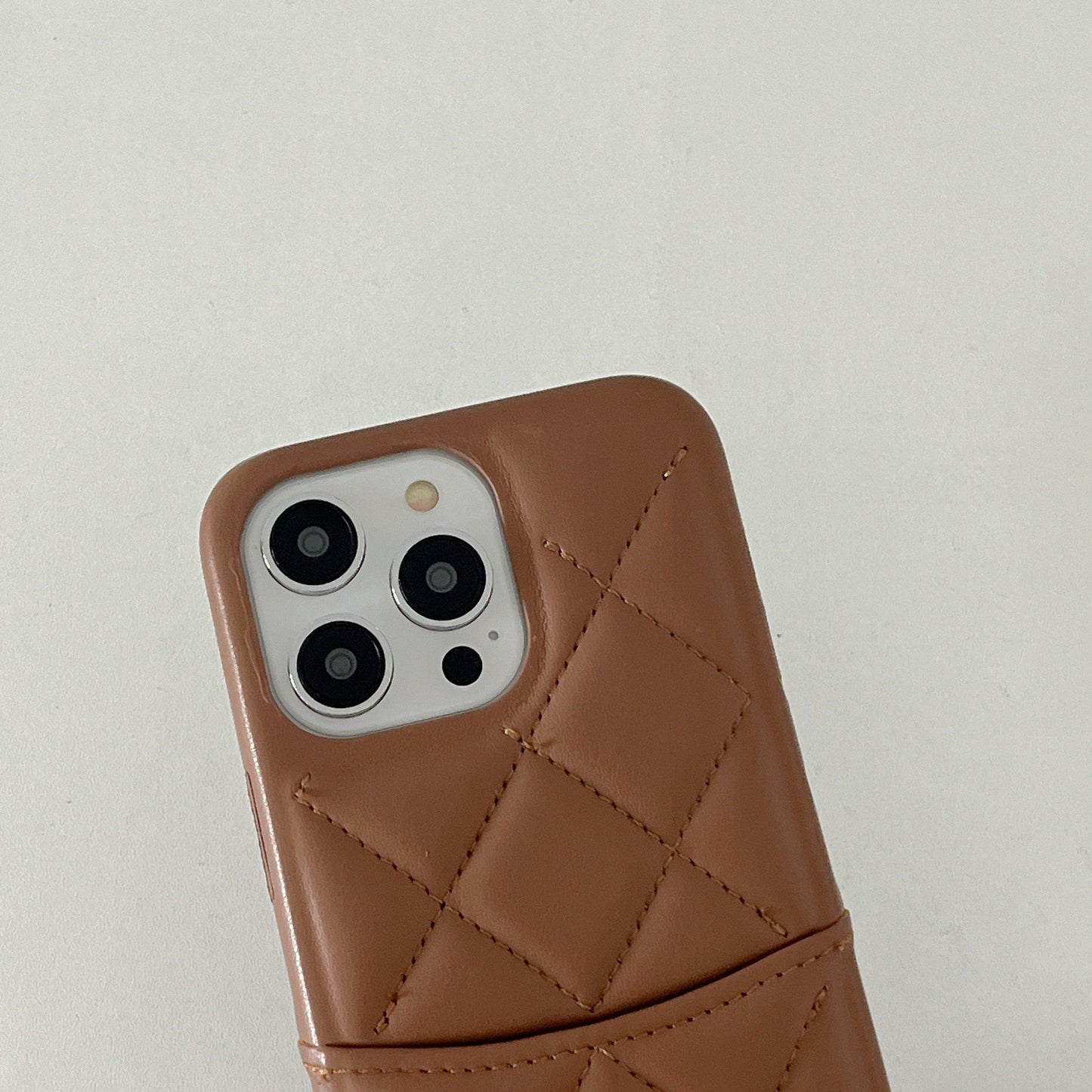 Leather CC iPhone Case With Crad Holder  -KP240606