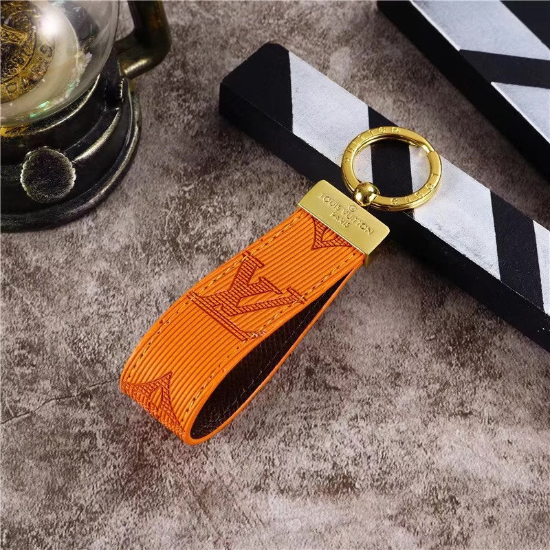 Leather Monogram Keychain