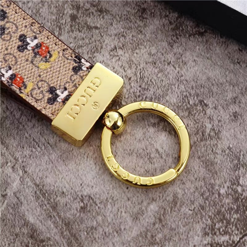 Leather Monogram Keychain