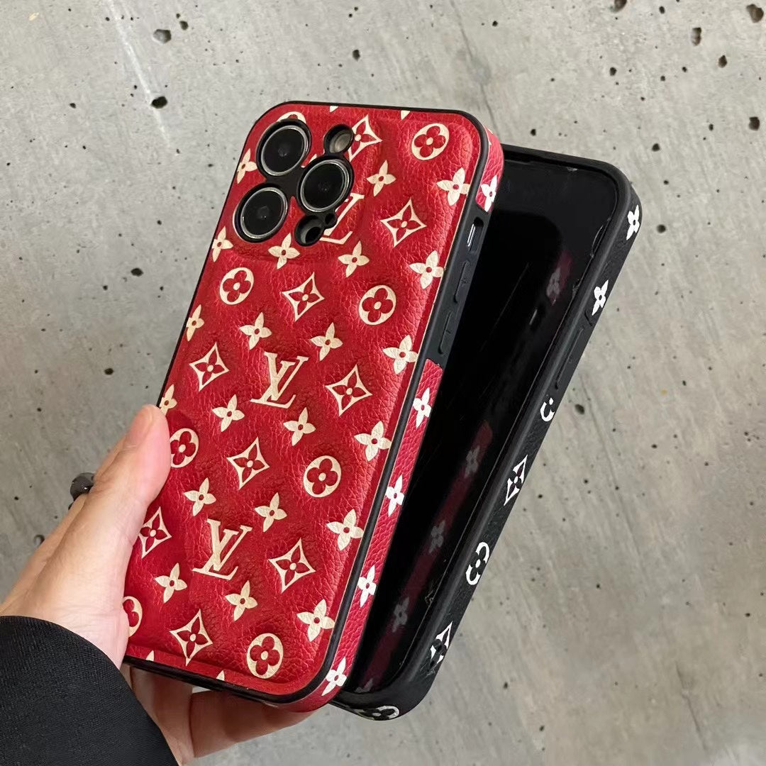 Red Monogram iPhone Case  -QB231115