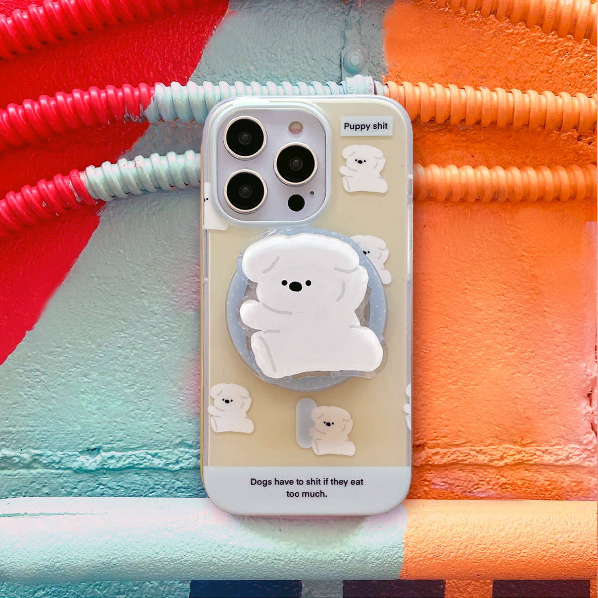 Magsafe Phone Case | White Dog With Magnetic Holder