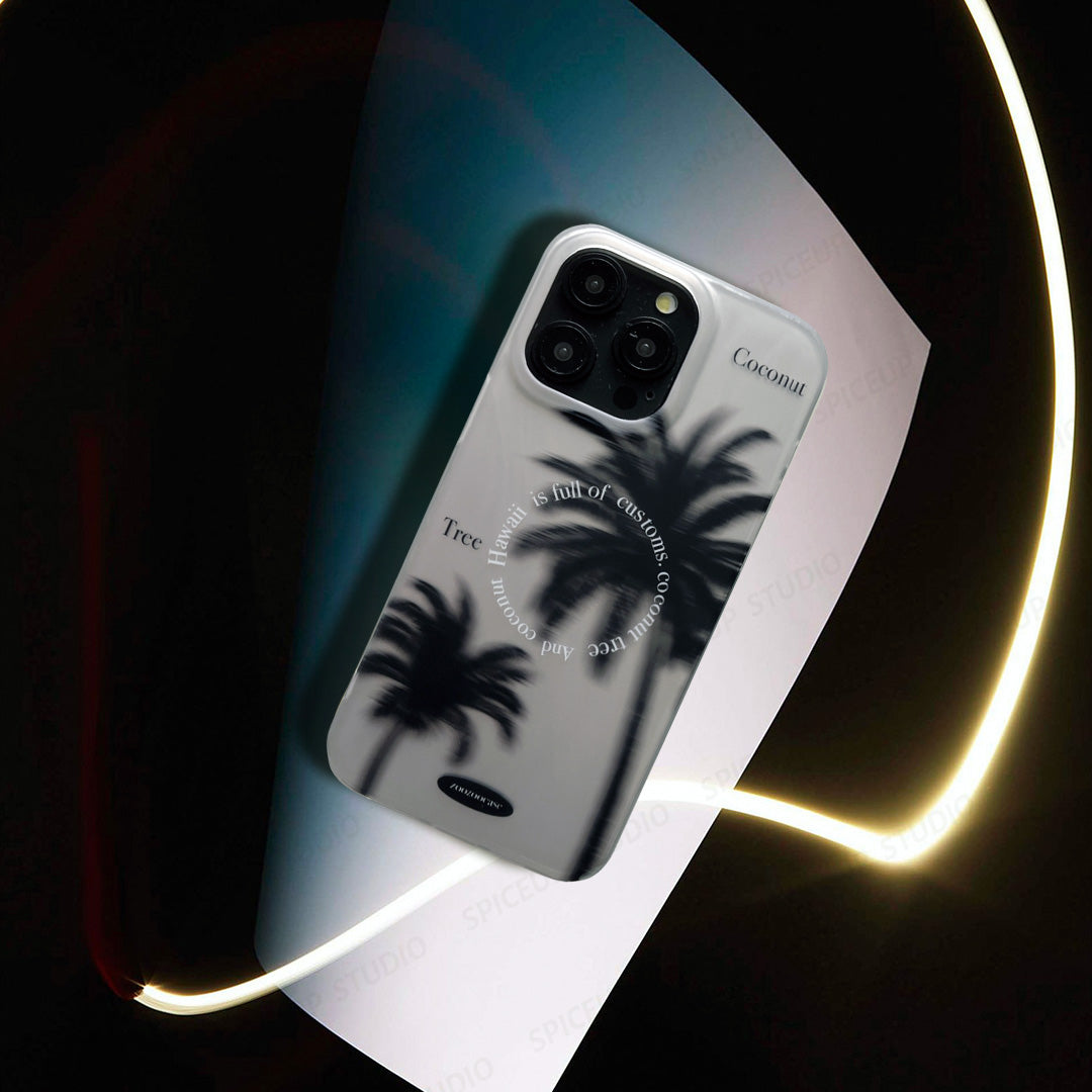 Limited Phone Case | Silver Coconut Trees